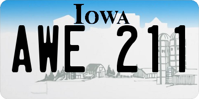 IA license plate AWE211