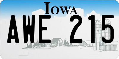 IA license plate AWE215