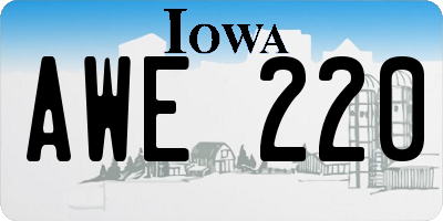 IA license plate AWE220