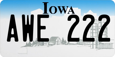 IA license plate AWE222