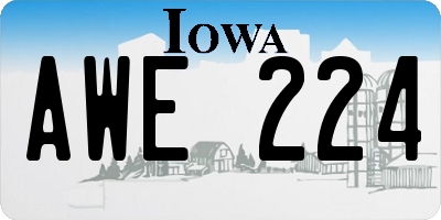 IA license plate AWE224
