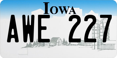 IA license plate AWE227