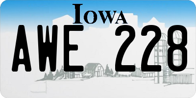 IA license plate AWE228
