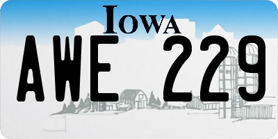 IA license plate AWE229