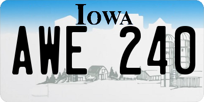 IA license plate AWE240