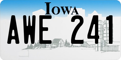 IA license plate AWE241
