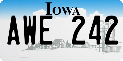 IA license plate AWE242