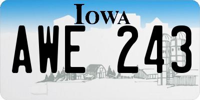 IA license plate AWE243