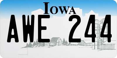 IA license plate AWE244