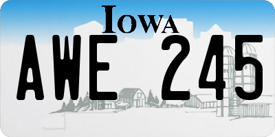 IA license plate AWE245