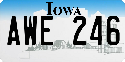 IA license plate AWE246