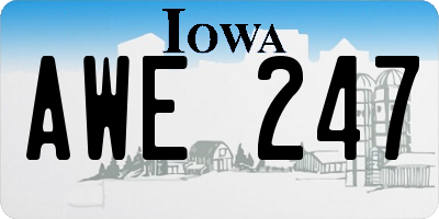 IA license plate AWE247