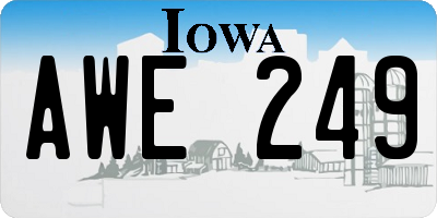 IA license plate AWE249