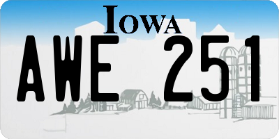 IA license plate AWE251
