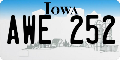 IA license plate AWE252