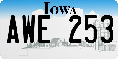 IA license plate AWE253