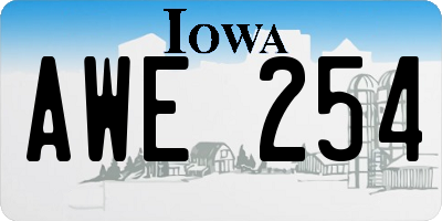 IA license plate AWE254
