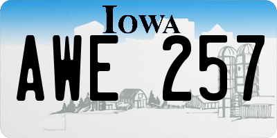 IA license plate AWE257