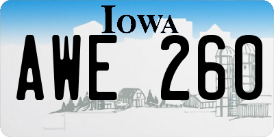IA license plate AWE260