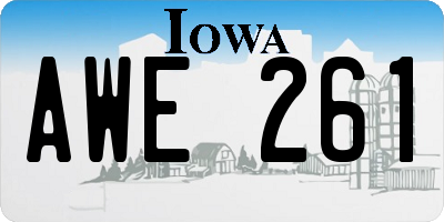 IA license plate AWE261