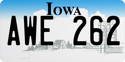 IA license plate AWE262