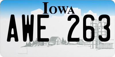 IA license plate AWE263