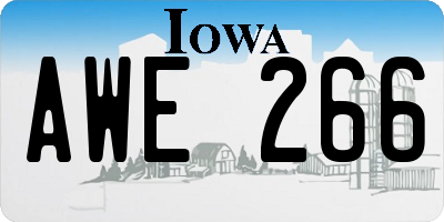 IA license plate AWE266