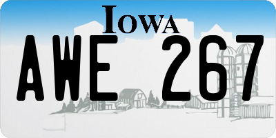 IA license plate AWE267