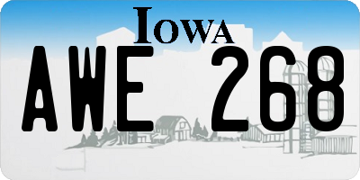 IA license plate AWE268