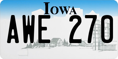 IA license plate AWE270