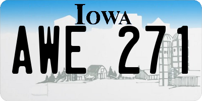 IA license plate AWE271