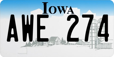 IA license plate AWE274