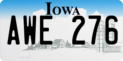 IA license plate AWE276