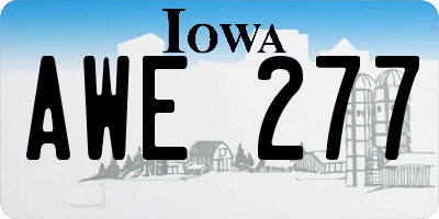 IA license plate AWE277