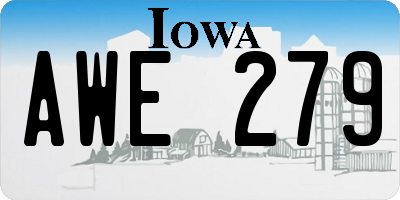 IA license plate AWE279