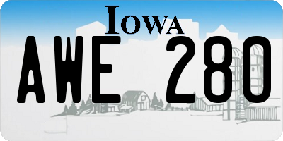 IA license plate AWE280