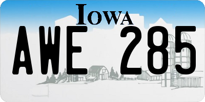IA license plate AWE285