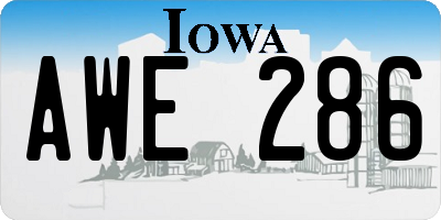 IA license plate AWE286