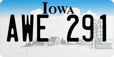 IA license plate AWE291