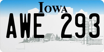 IA license plate AWE293