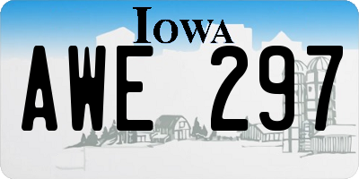 IA license plate AWE297