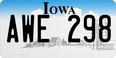 IA license plate AWE298