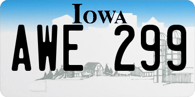 IA license plate AWE299