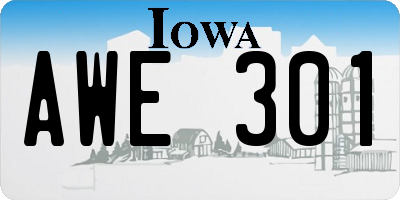 IA license plate AWE301
