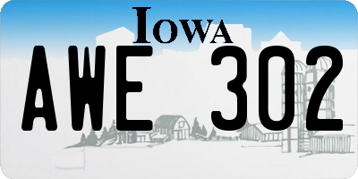 IA license plate AWE302