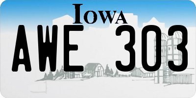 IA license plate AWE303