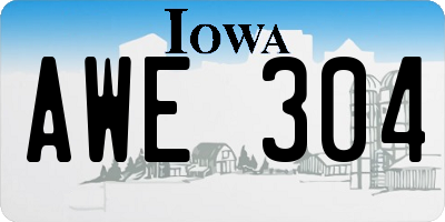 IA license plate AWE304