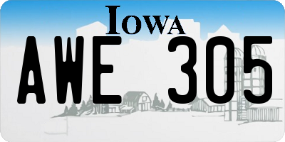 IA license plate AWE305
