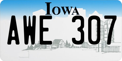 IA license plate AWE307