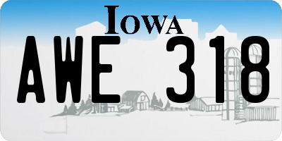 IA license plate AWE318